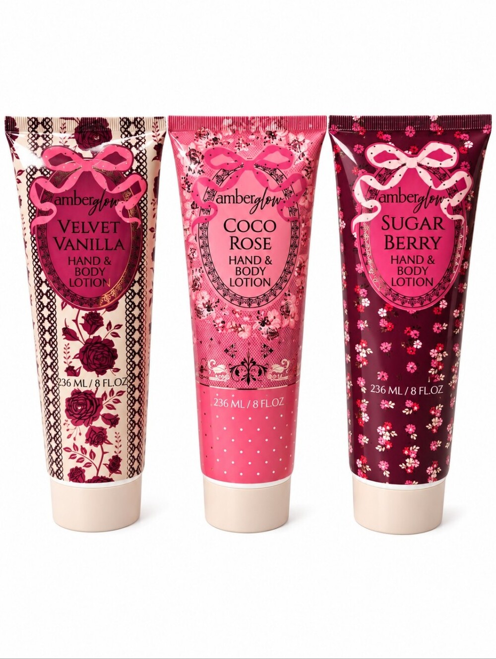 Amber Glow Hand & Body Lotion Set - 3 Pieces